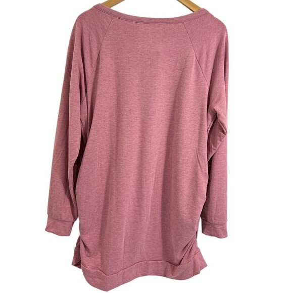 A:Glow Pink Lace-Up Long Sleeve Pullover Maternity Shirt Women's Size‎ XL - Picture 2 of 8